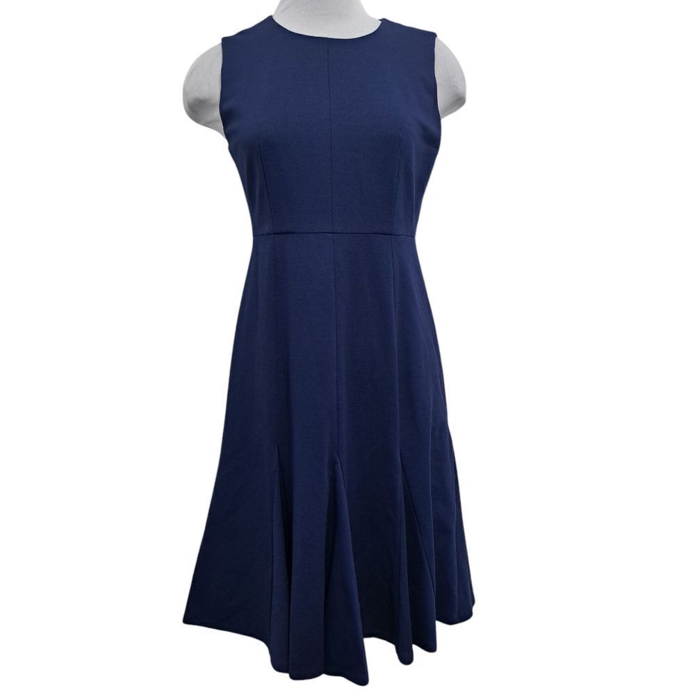 Kate Spade New York Sleeveless Ponte Drop Waist Office Siren Dress Sz 6 Navy - Picture 4 of 15